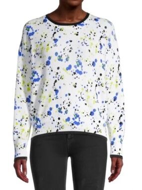 Central Park West - Printed Cotton-Blend Sweater in Paint Splatter Design